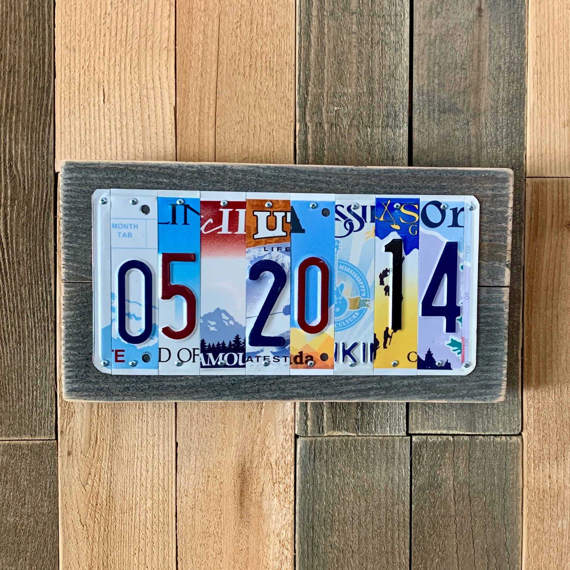Custom 10 year anniversary gift from license plates