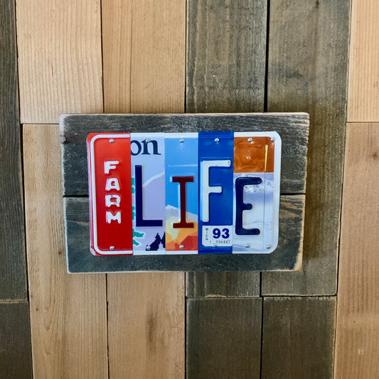 Farm Life Vintage License Plate Sign