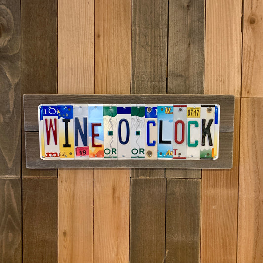 Wine-O-Clock License Plate Sign