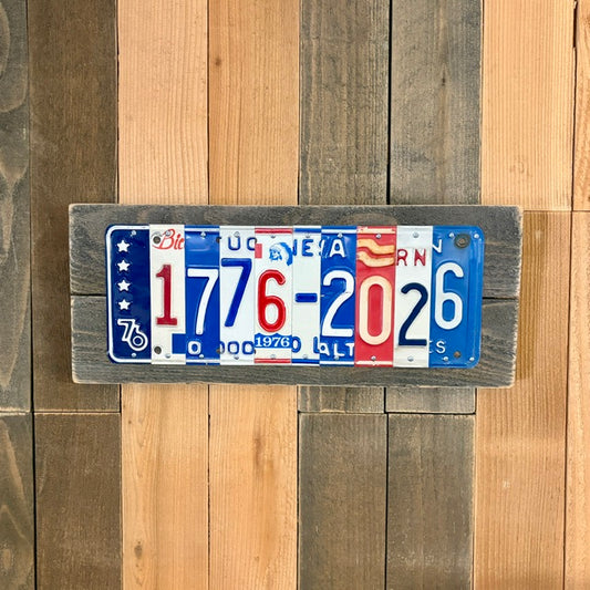 250 Years United States of America Sign | 1776–2026 USA Anniversary | Vintage Rustic License Plate Wall Art | America 250 Decor