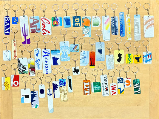 all 50 states license plate keychain set made from authentic usa plates