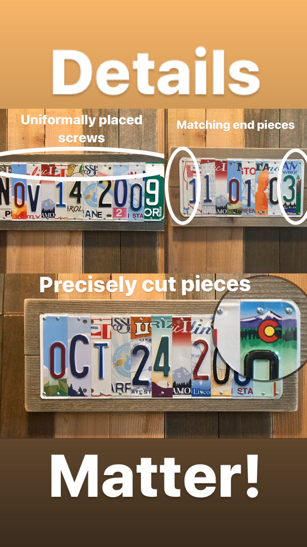 Custom License Plate Sign | Unique Gift Idea | Up to 18 Pieces