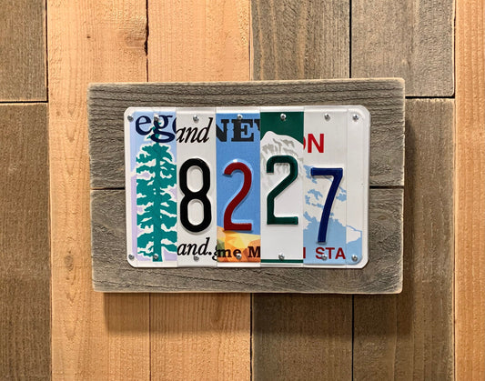 Custom House Numbers / Personalized Address / Housewarming Gift / Bucking Bronco Horse, Bird, Evergreen Tree, American Flag / Metal Wood